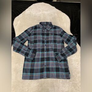 Vans Mens Blue‎ Button Down Flannel Shirt Size Medium Top